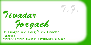 tivadar forgach business card